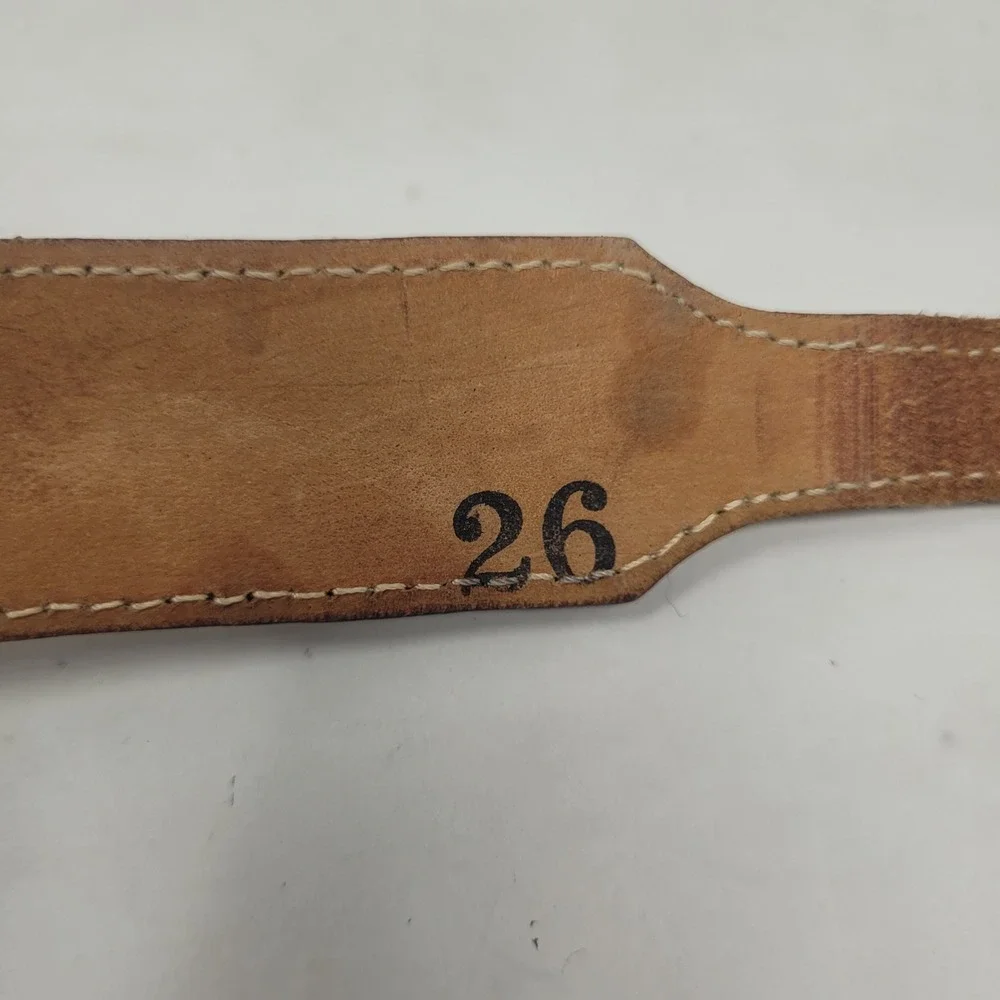 Vintage Double J Saddlery Belt 26 Leopard Print Haircalf Western Cowgirl 90s